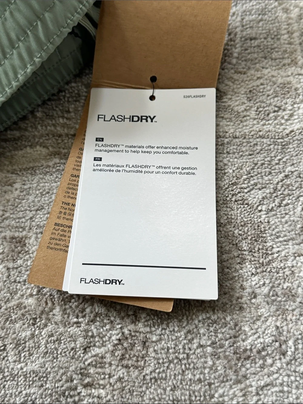 The North Face Men's Large Water Shorts in Slate Moss color. Flash dry materials